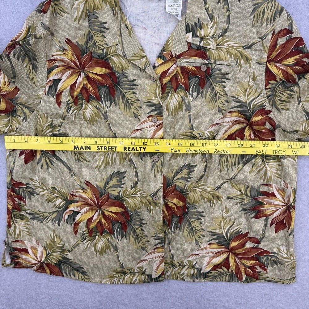 Koret Womens Button Up Shirt Multicolor Hawaiian Short Sleeve Roll Tab 20W‎ NWT - Picture 5 of 13